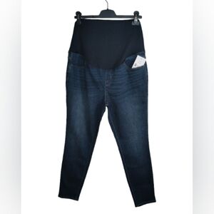 Maternity Blue Jeggings with Over-the-Belly Panel Size 12